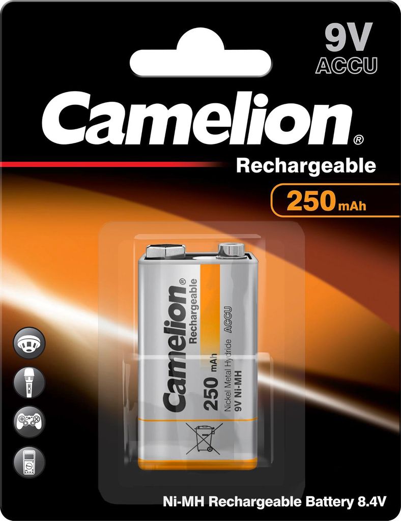 Camelion NH-9V250BP1, Bateria do ponownego naładowania, 9V, Zdjęcie produktu 