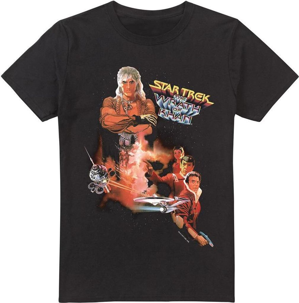 Star Trek - "Wrath of Khan" T-Shirt für Herren TV5819 (4XL) (Schwarz)