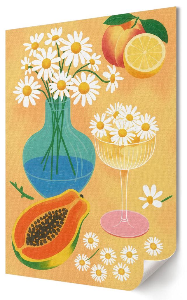 Blüten und Früchte- Kunstdruck A2 (42x59 cm) - Dekorativ, romantisch, japanisch- Wandbild für Wohnzimmer Schlafzimmer & Flur, Modernes Poster Wa...