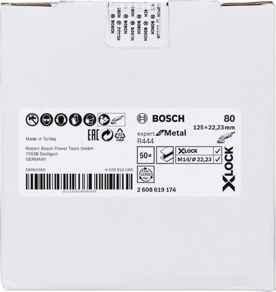 X-LOCK Fiberschleifscheibe, Ø125 mm, K 80, R444, Expert for Metal, 1 Stück