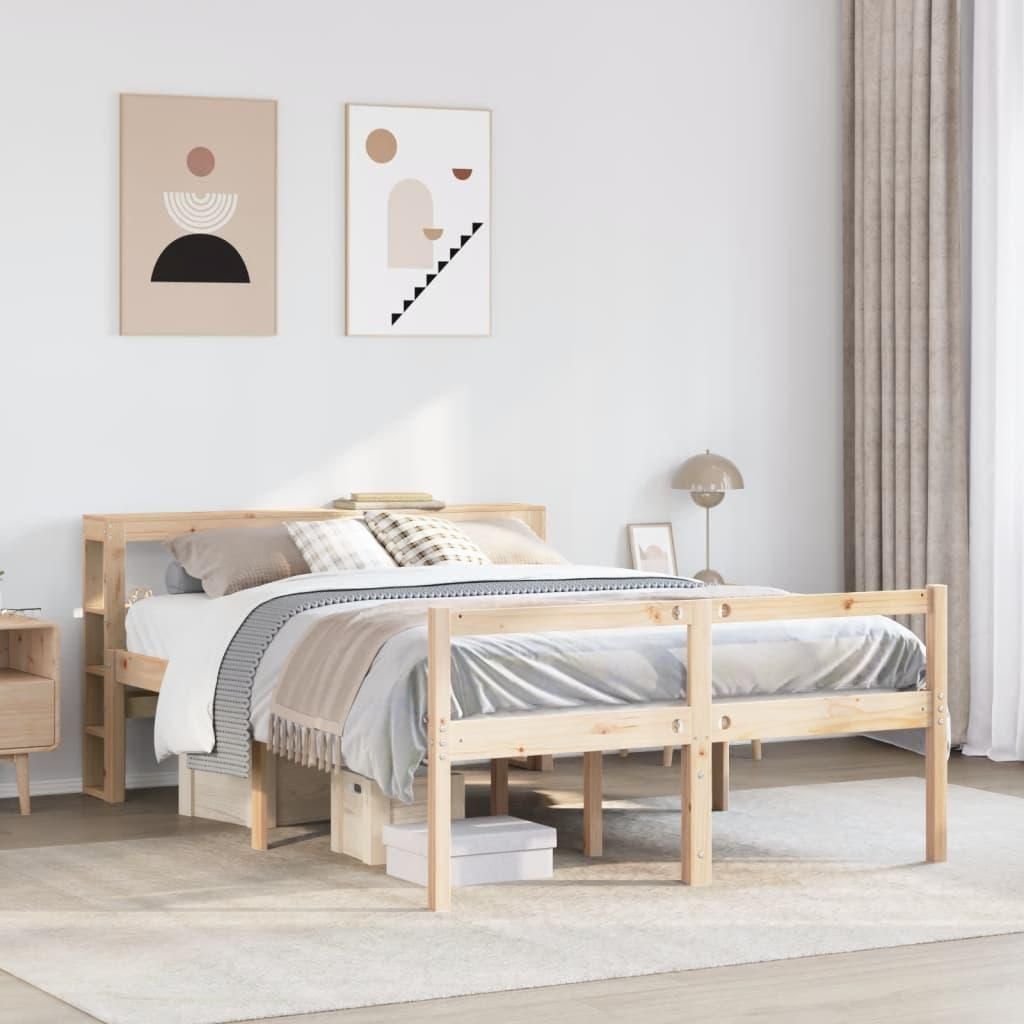 Möbel Seniorenbett mit Kopfteil 120x190 cm Massivholz Kiefer - Klassische Betten 3305853