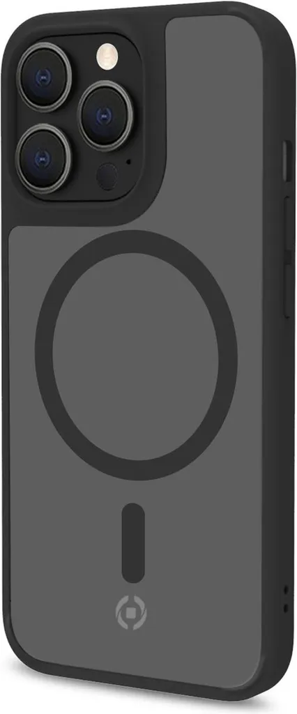 Custodia Elegante Celly Magmatt Nero Trasparente - MagSafe 6.7"