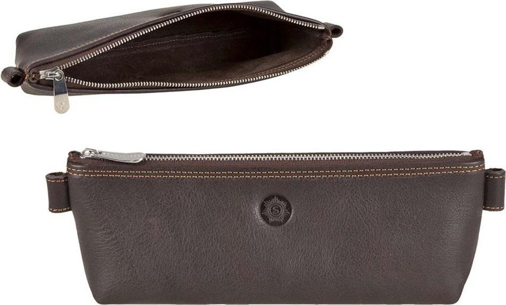 Sonnenleder Stiftemäppchen Stifteetui Federtasche Schlamper Leder BERIT braun 801-112-77