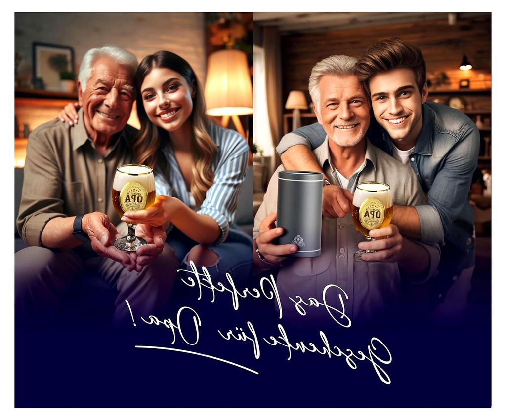 Personalisierte Geschenke für Opa - Bierglas mit Gravur für den Ruhestand, Weihnachtsgeschenke für Männer, Geburtstagsgeschenk