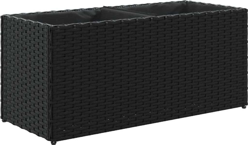 vidaXL Podwyższone łóżko z 2 przegrodami czarne 72x30x32 cm Zdjęcie produktu 