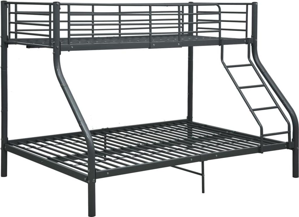 vidaXL Etagenbettgestell Schwarz Metall 140x200 cm/90x200 cm