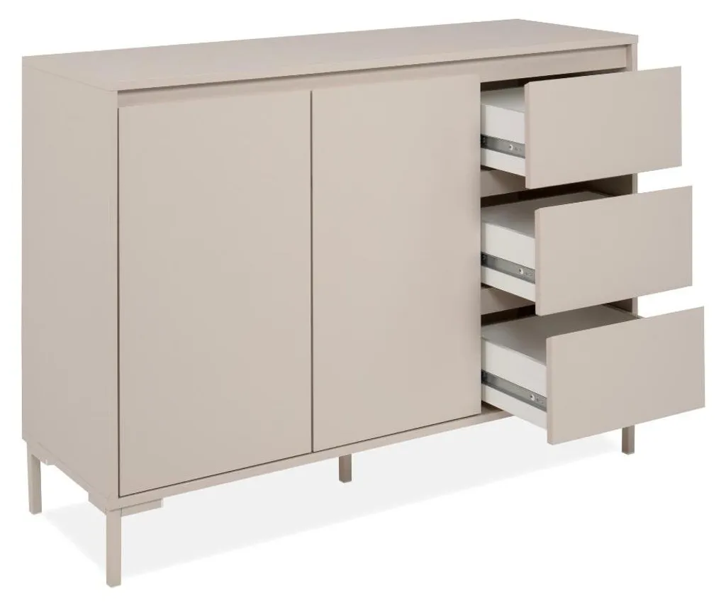 Buffet Compact L120 cm NERIO Cachemire : Solution de Rangement 5 Espaces - 5