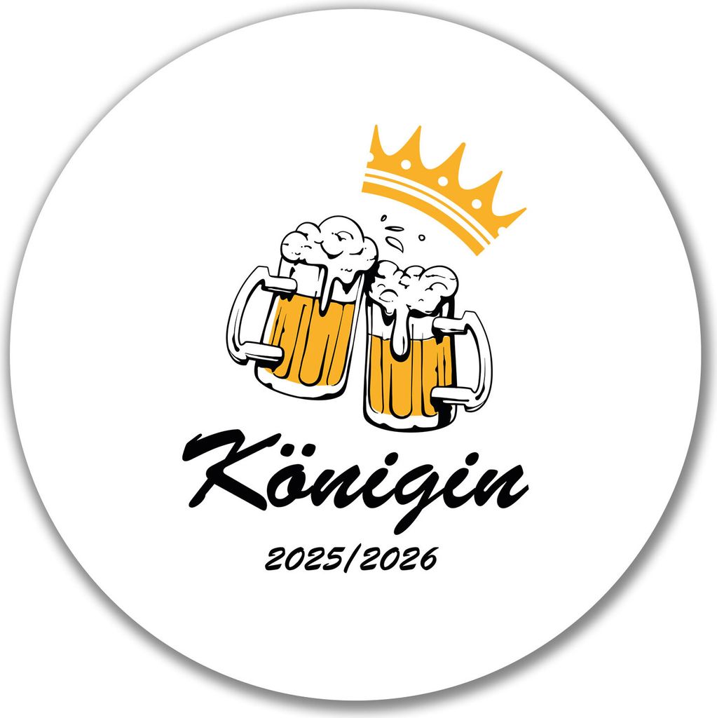 Huuraa Aufkleber Königin 2025/26 Schützenfest 10cm rund Sticker Geschenkidee