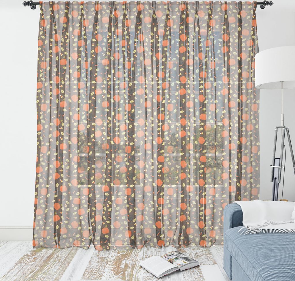 ABAKUHAUS Herbst Wandteppich, Saisonale Halloween Kürbis gefallenen Blätter Yellow, Wohnzimmer Schlafzimmer seidiges Satin Wandtuch, 160 cm x 274...