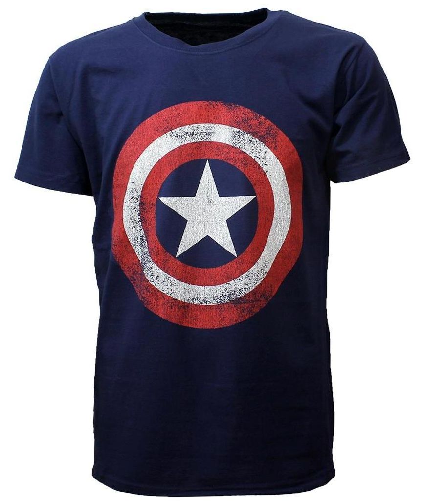 Marvel Comics Captain America Distorted Shield T-Shirt - XL