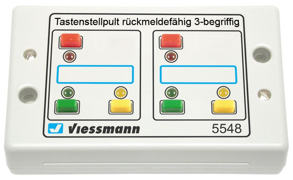 Viessmann 5548 - Tasten-Stellpult, rückmeldefähig, 3-begriffig - Neu