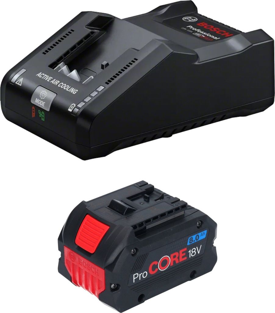 Bosch Starter Set 1x ProCORE 18 V 8,0 Ah Professional Li-Ion Einschub Akku ( 1600A016GK ) + GAL 18V-160 Professional Ladegerät ( 1600A02T5G )