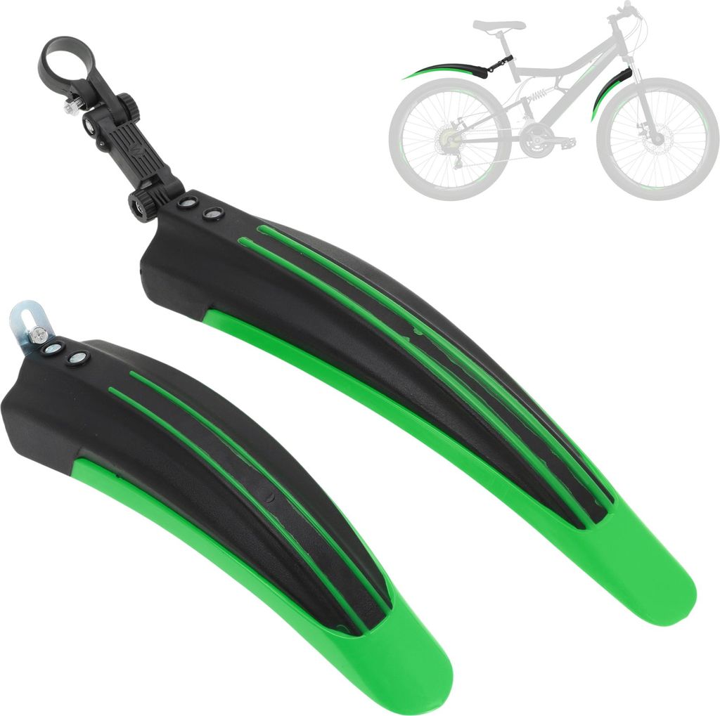 Fahrrad Schutzbleche Set Fahrrad Radfahren Reifen Vorne und Hinten Mud Guards Radfahren Bike Fender Mudguard für Rennrad Mountainbike Grün Schwarz