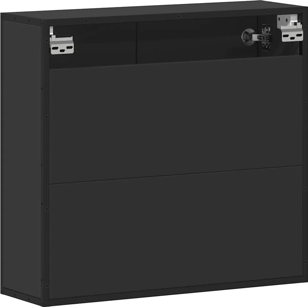 Armadio a specchio nero 65x20x60 cm in materiale ligneo - 7