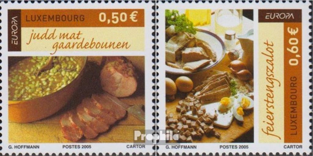 Briefmarken Luxemburg 2005 Mi 1673-1674 (kompl.Ausg.) postfrisch Gastronomie