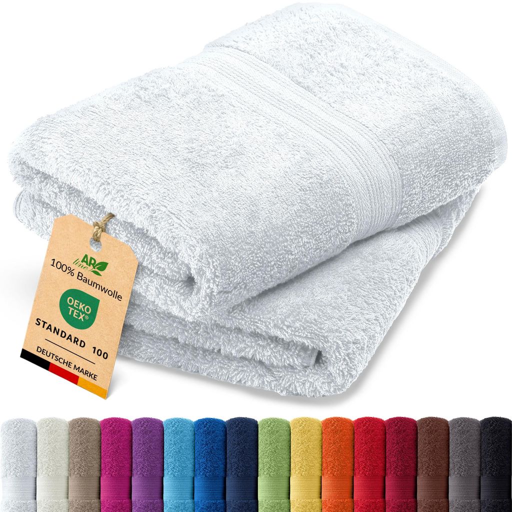 2er-Set ARIZONA Handtuch-Serie von AR Line – 100% Baumwolle, 500 g/m², 2er-Set Saunatücher 70x200 cm, Farbe: Weiß