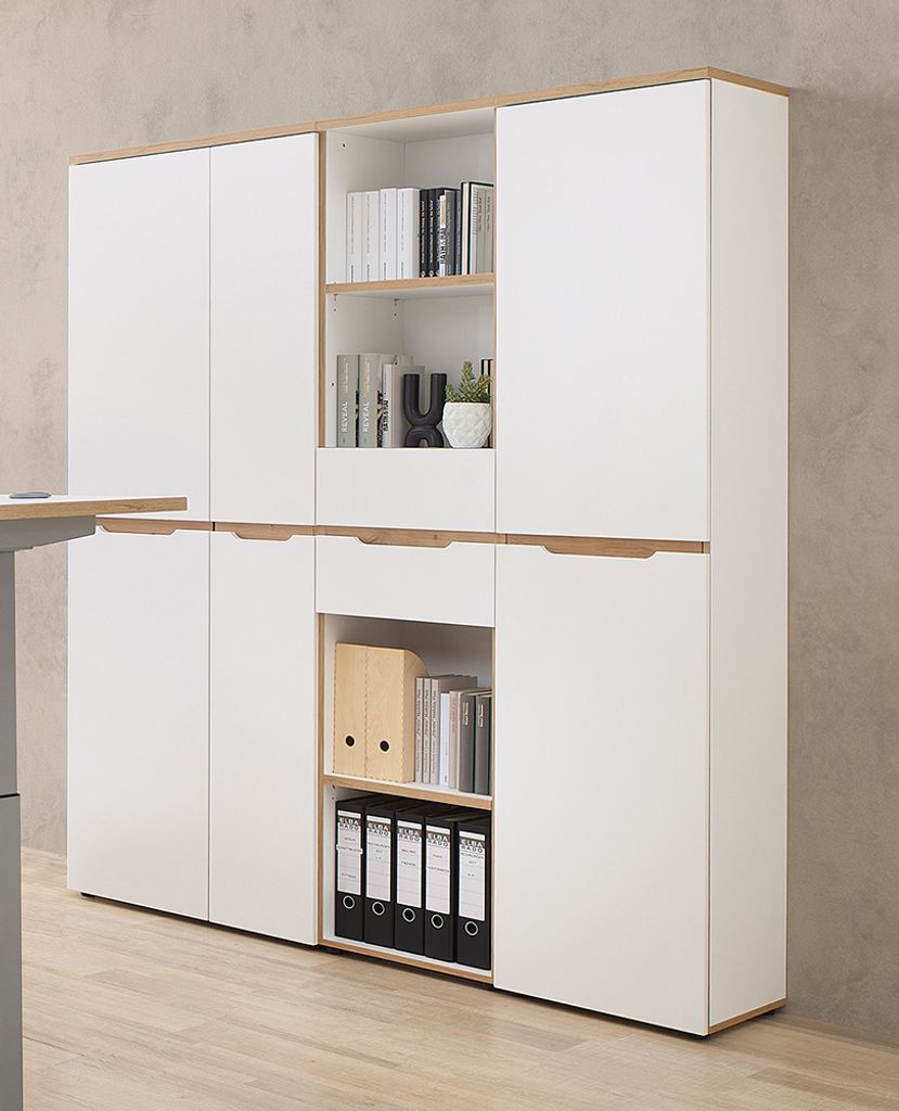 Aktenschrank Set 3-teilig MANRESA-36-WHITE in weiß
