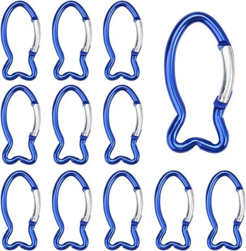 Mini mousqueton polyvalent en aluminium lot de 12 pour pêche et camping