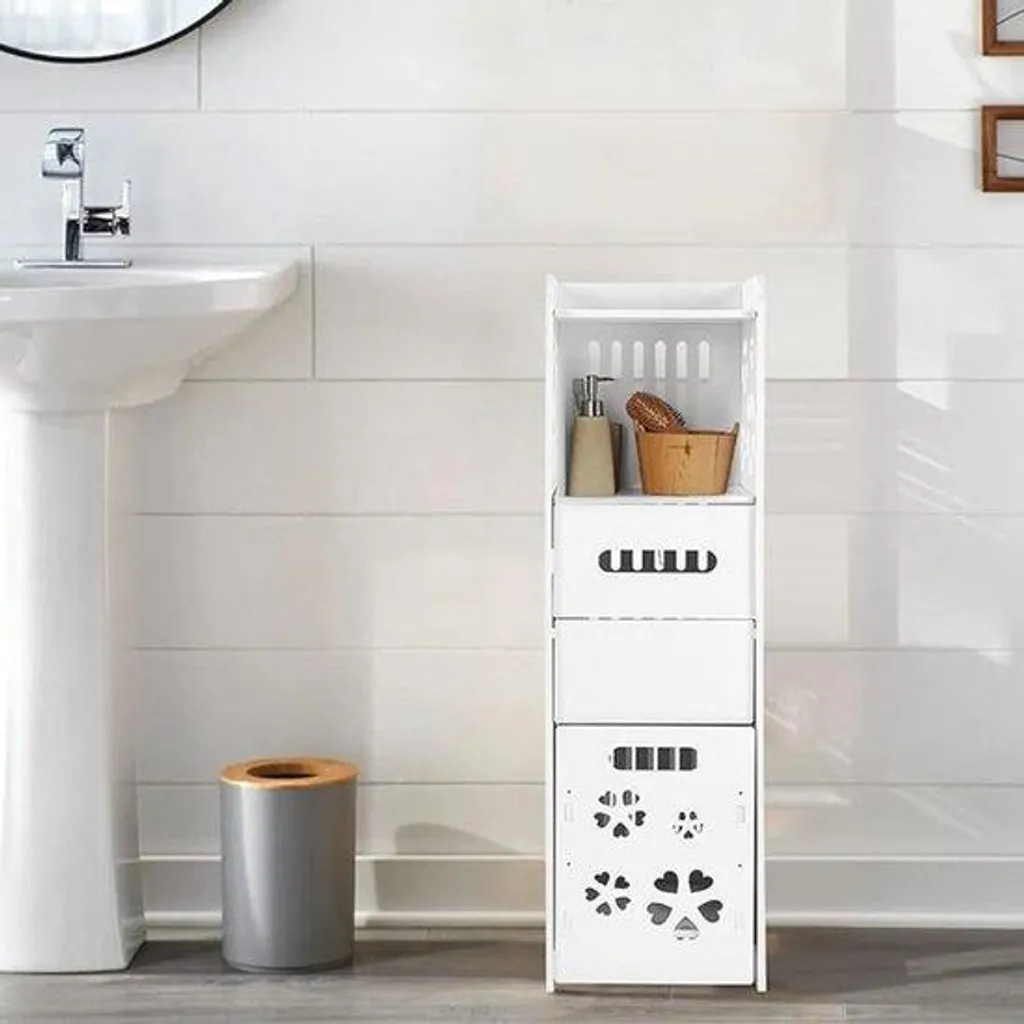 Armoire murale de salle de bain 3 portes - Meuble WC blanc 235x23x80 cm