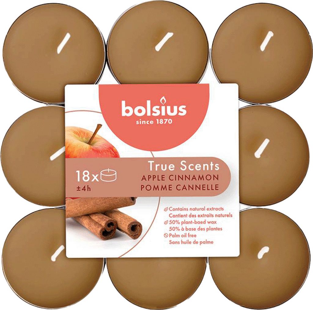 Bougie à réchaud parfumée Bolsius Alu 4h Pomme Cannelle 18 Image du produit 