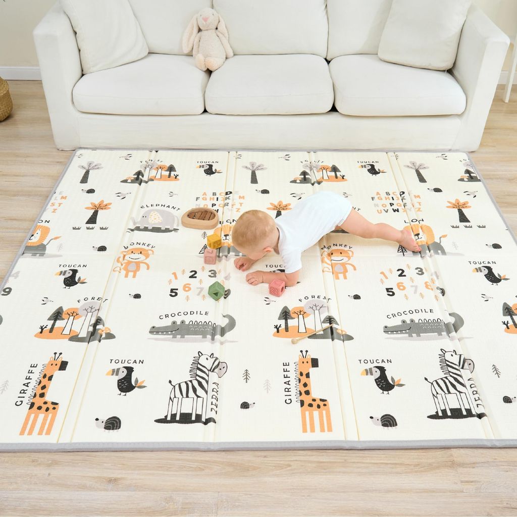 Elzusha - XXL Baby Speelmat 150x180x1cm - Reversible Foam Productafbeelding 