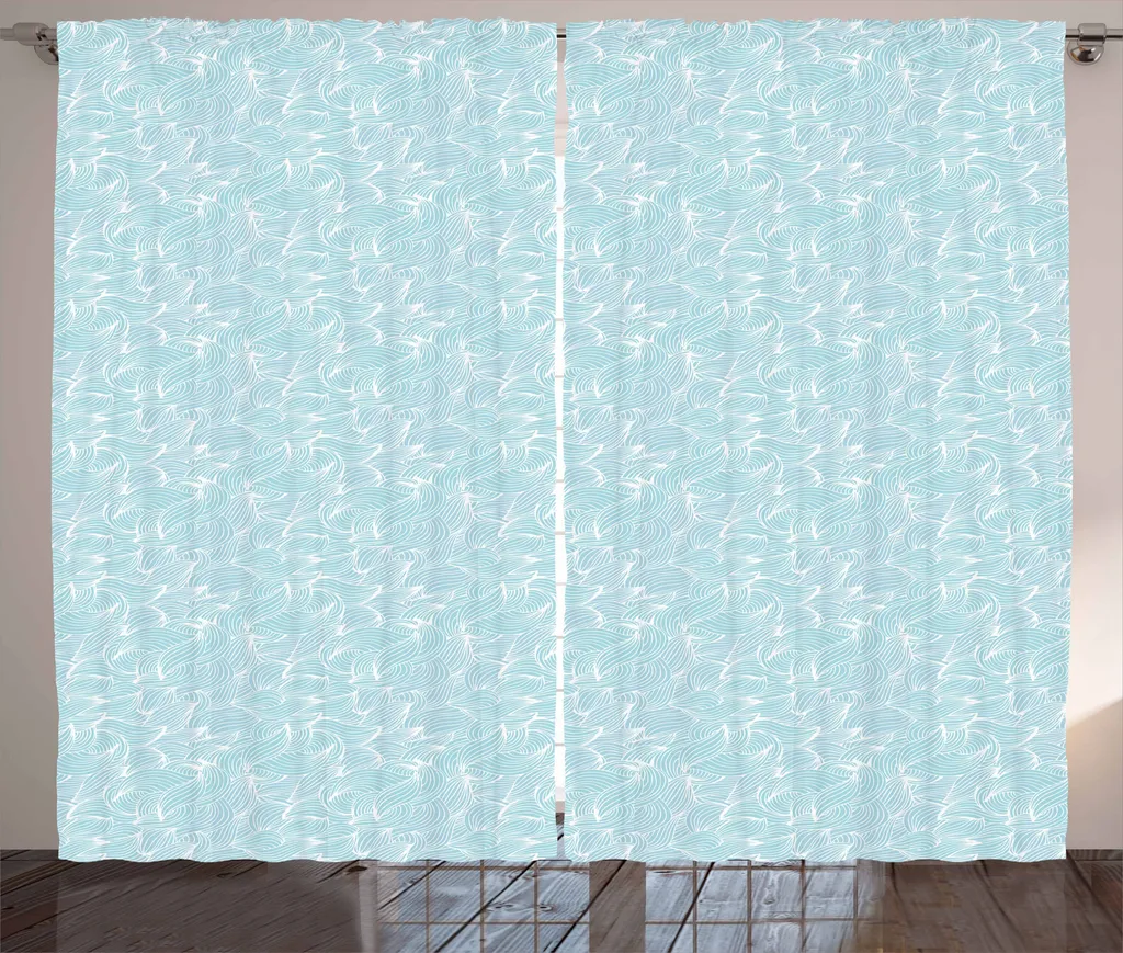 ABAKUHAUS Tenda Rustica Astratta Azzurro Bianco 280x175 cm - Acquista Online