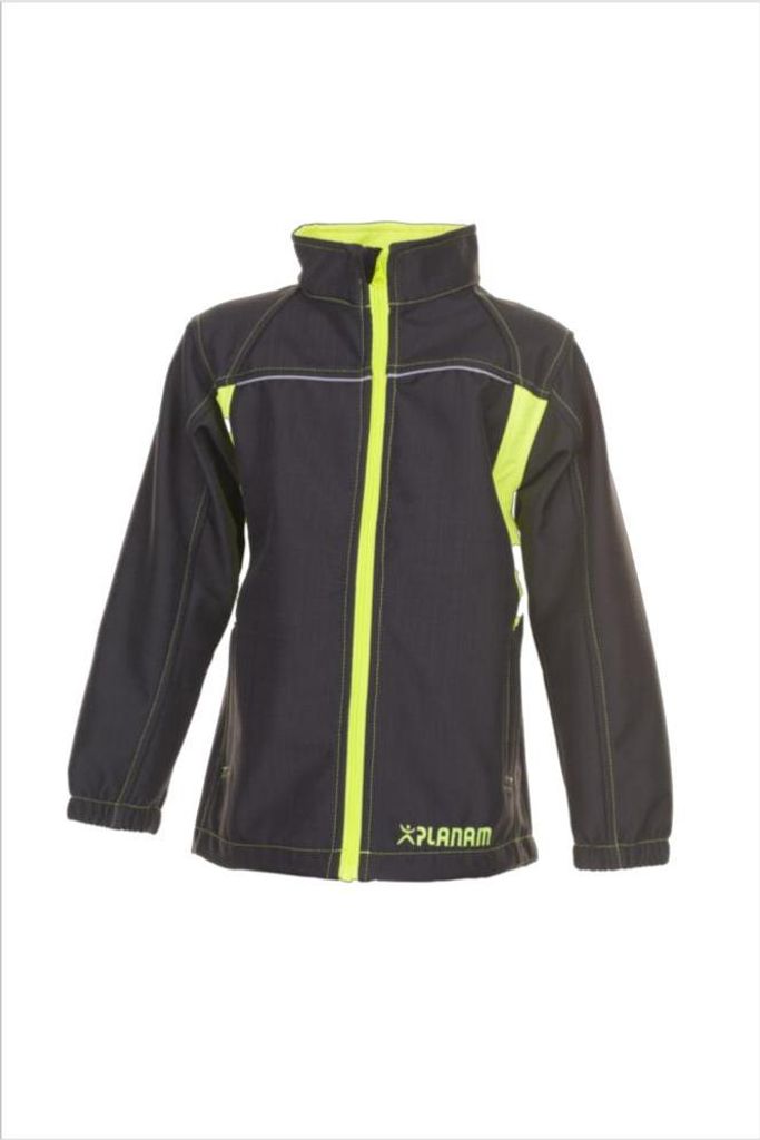Planam Softshelljacke Kinder Gr. 86/92 anthrazit/gelb Produktbild 
