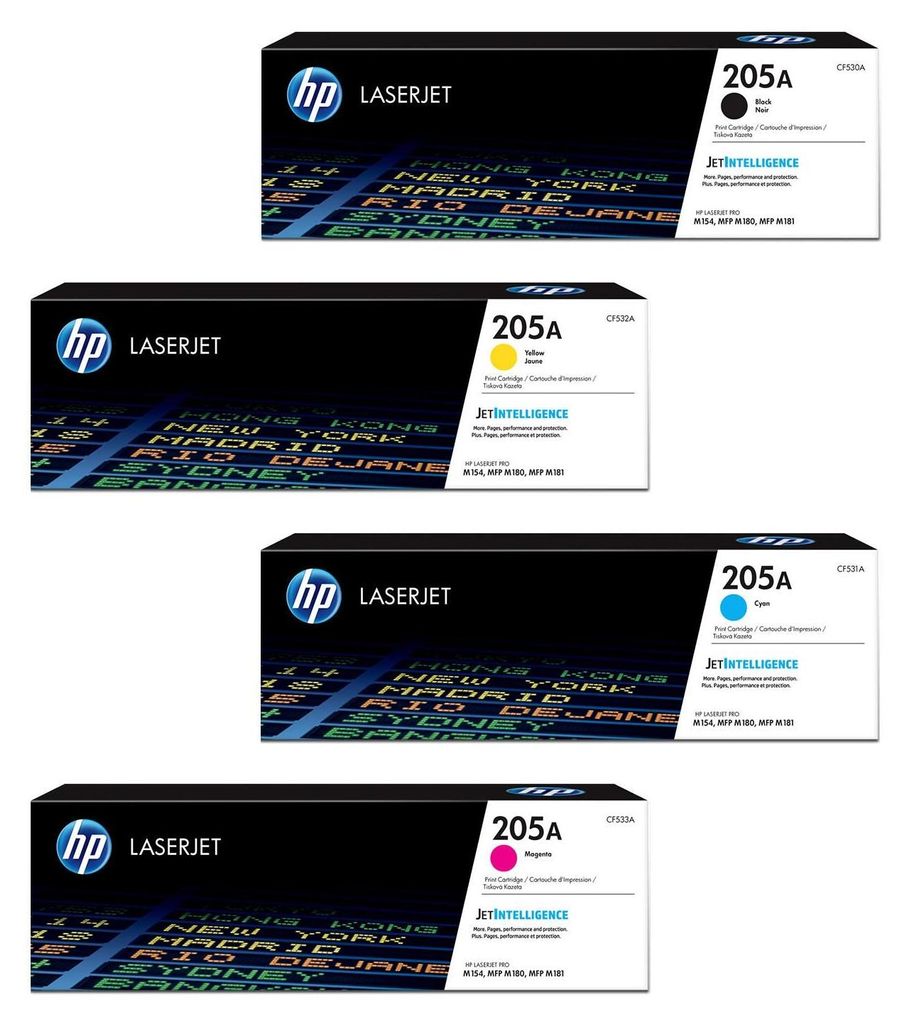 HP Original 205A Toner - 4er Pack Schwarz Cyan Gelb Magenta (CF531A, CF533A, CF532A, CF530A)