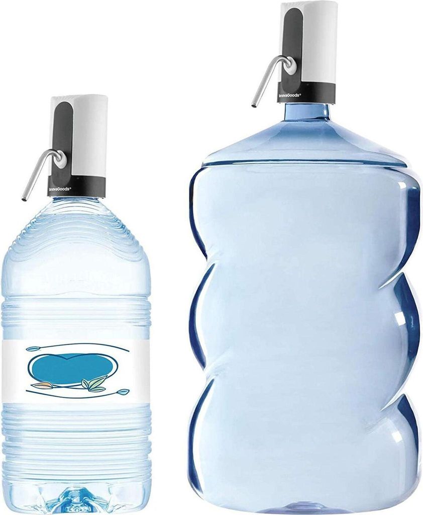 Two water bottles with automatic dispensers on top.