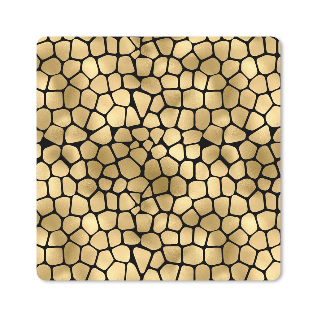 MuchoWow Mauspad Mousepad Muster - Formen - Gold 20x20 cm - Mousepads - Maus Mat - Pad - Mausunterlage - Desk Mat - Bureauartikeln