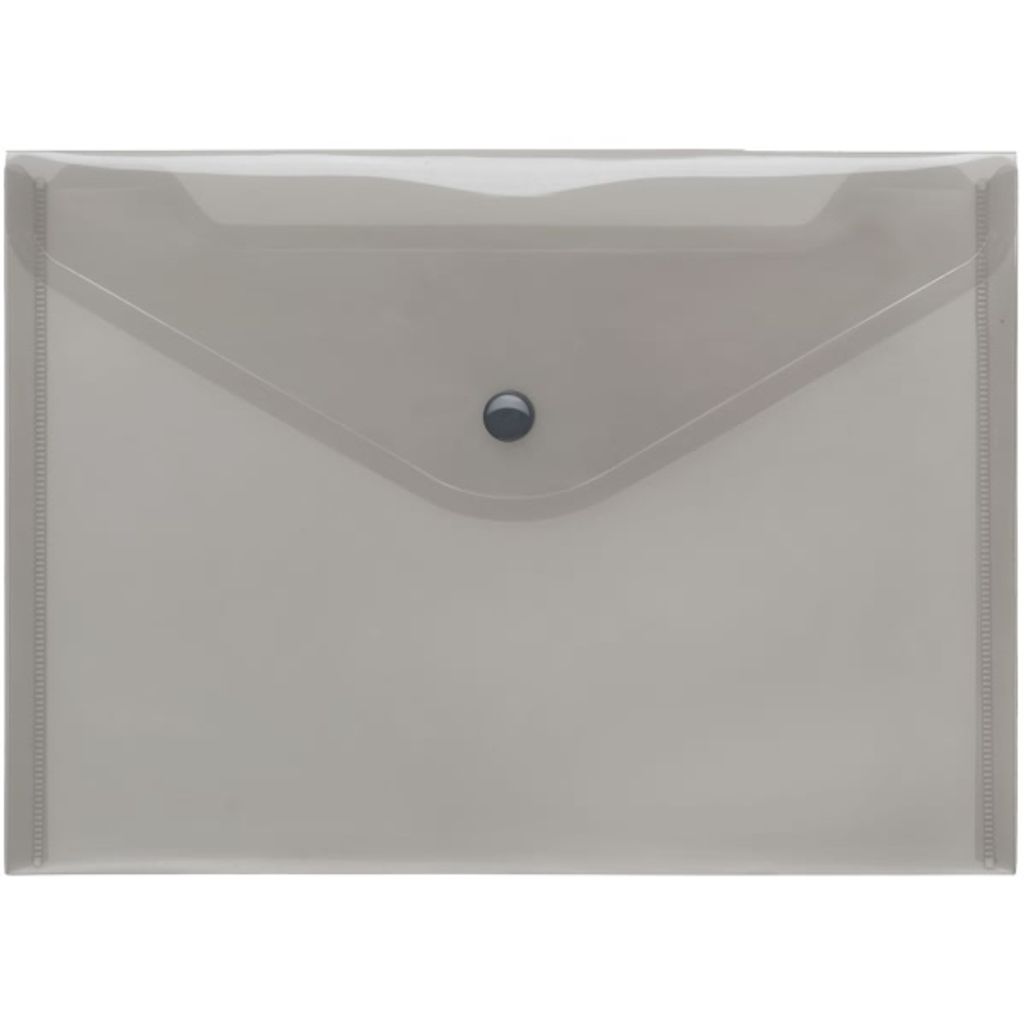 FolderSys Sichttasche A5quer, Druckknopf, trans rauch
