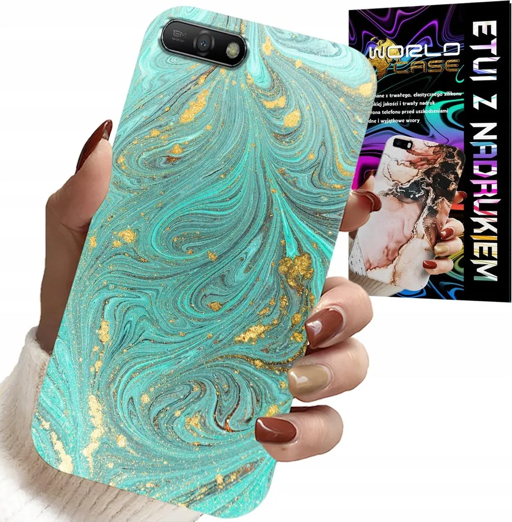 Cover Huawei Y6 2018 Marmo - Elegante Accessorio Moda con Vetro 9H