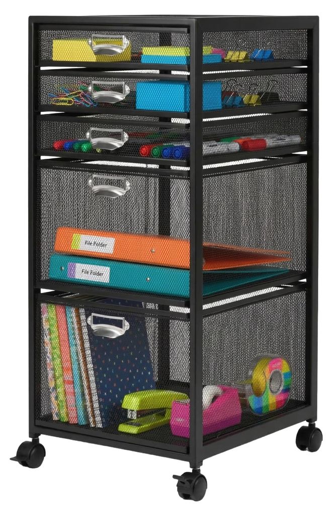 Cassettiera con rotelle Relaxdays, 2 cassetti, design a Immagine del prodotto 