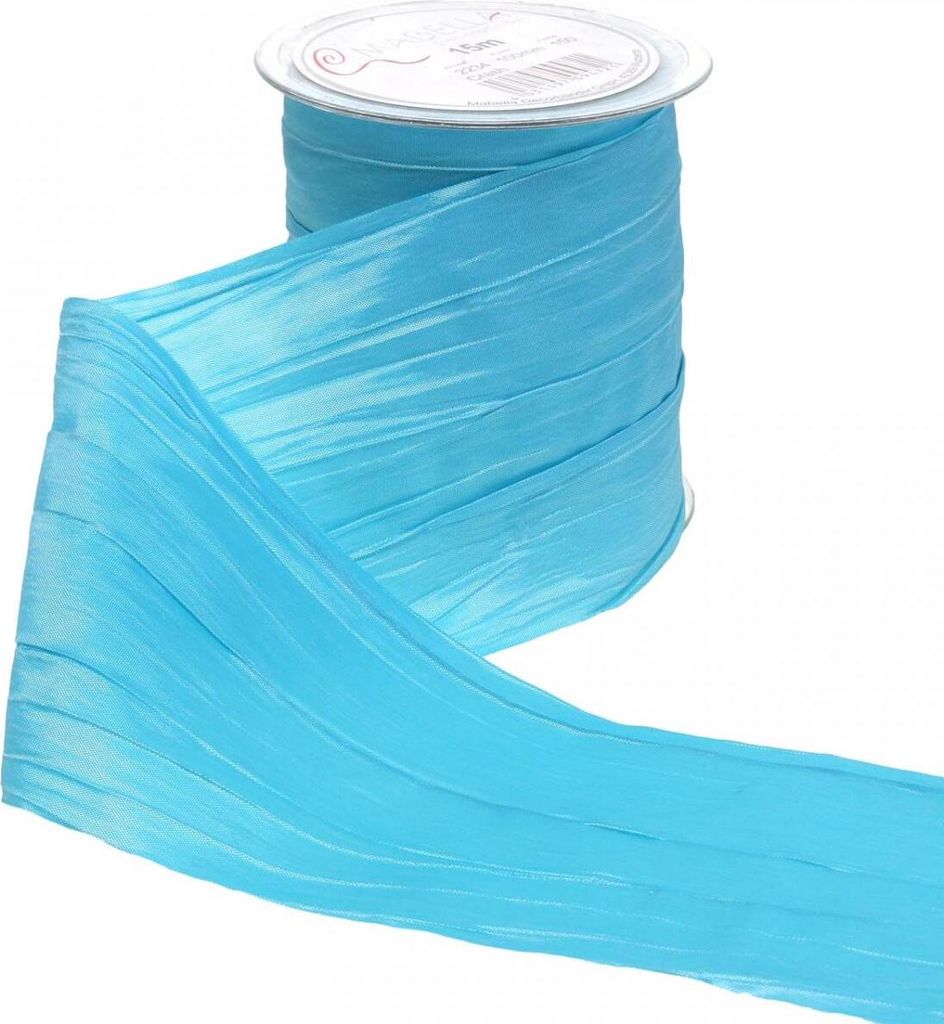 Tischband Crash Türkis 100mm x 15m - Festliche Deko Band Türkis Tischläufer Hochzeit
