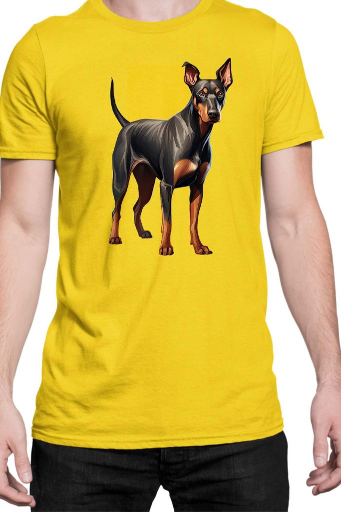 Herren T-Shirt Dogs Breeds English Bulldog Dog Breed 005, Man 2XL / Gelb