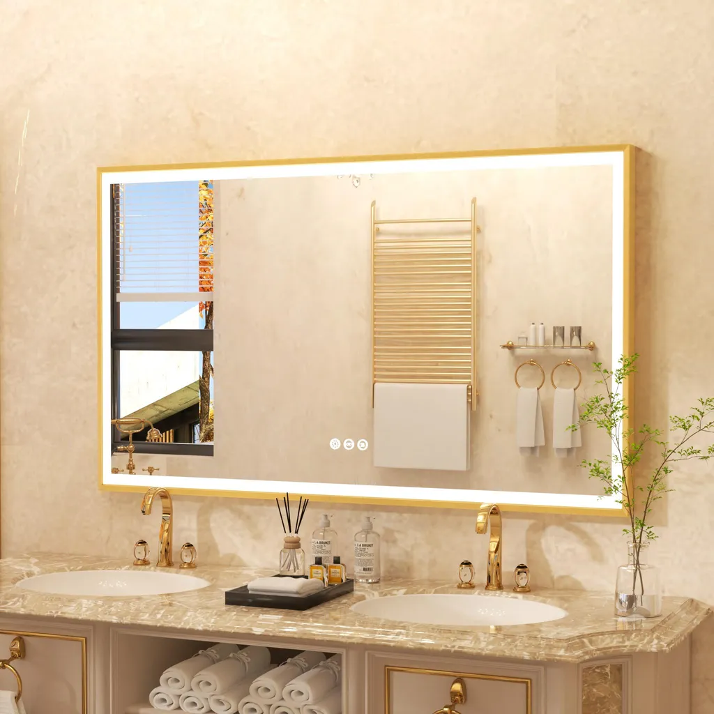 Miroir LED Connecté 100x60 cm Intensité Réglable et Fonction Antibuée