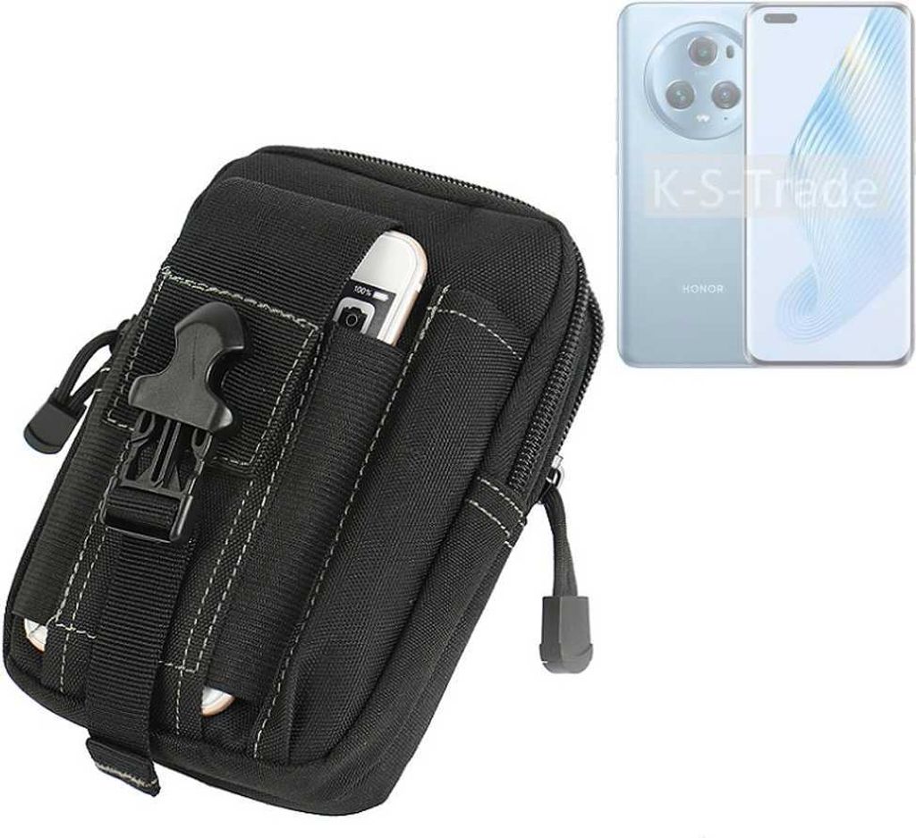 K-S-Trade Gürtel Tasche kompatibel mit Honor Magic5 Gürteltasche Holster Schutz Hülle Handy Hülle Smartphone outdoor Handy-Hülle schwarz