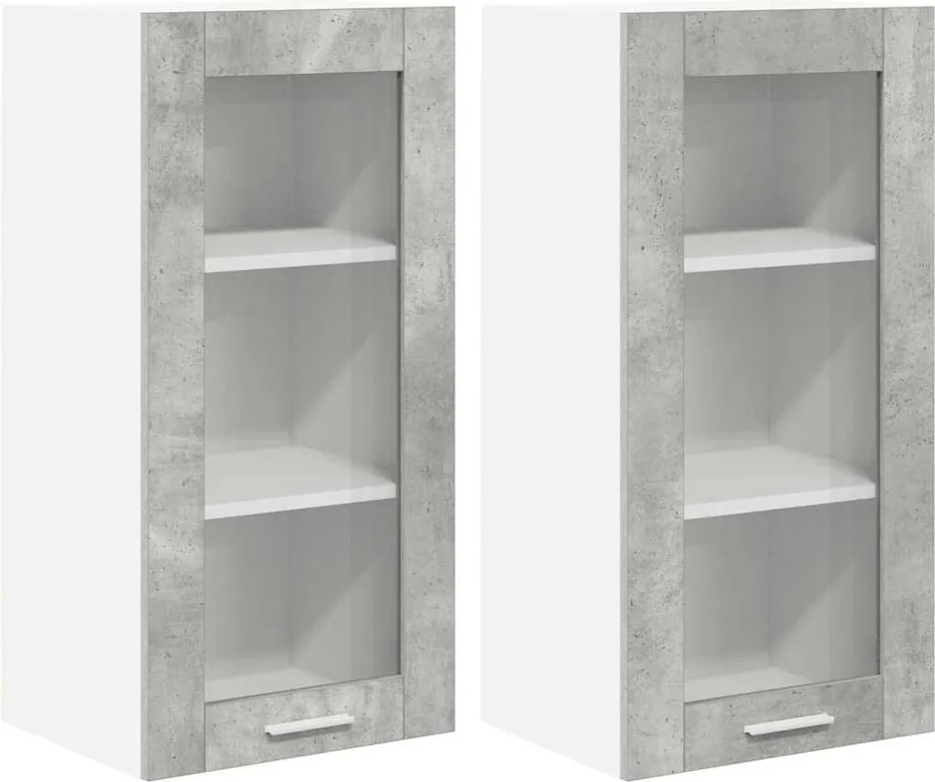 Pensili Grigio Cemento 2 pz per Cucina Moderna | Arreda con Stile