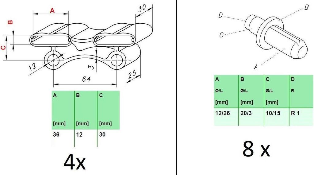 10x Kappen Bett Lattenrost Endkappen Halter Bettkappen Gummi Reparatur DIY Neu(129_4x 127 + 8x Befestigungsbolzen)