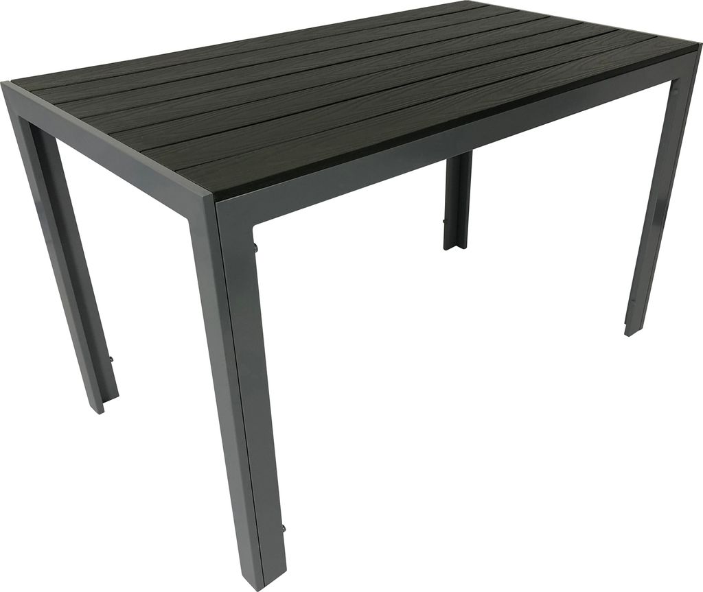 Gartentisch Bistrotisch Alu + Holzimitat 70x125 cm Produktbild 