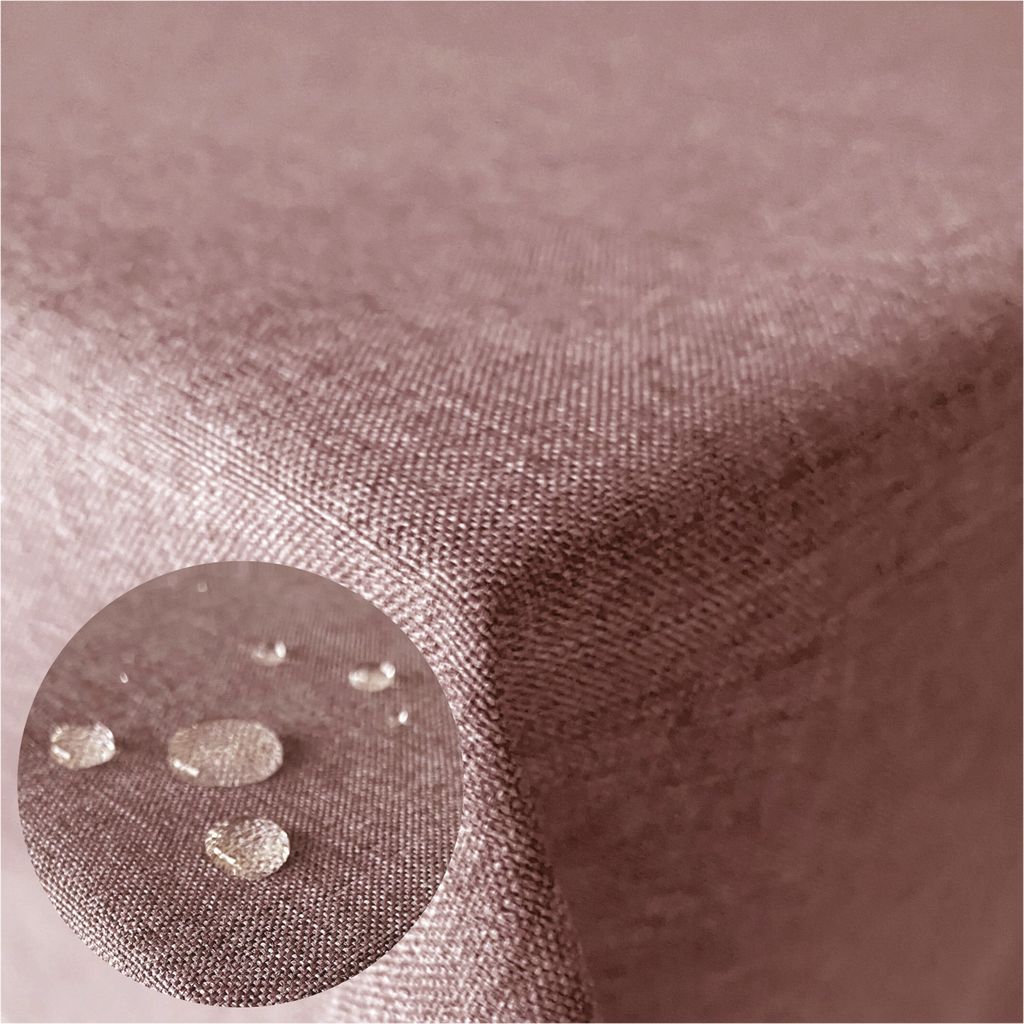 Hochwertige Stofftischdecke Leinenlook wasserabweisend schmutzabweisend Gartentischdecke wetterfest Tischdecke Tafeldecke Tischtuch Altrosa Oval 13...