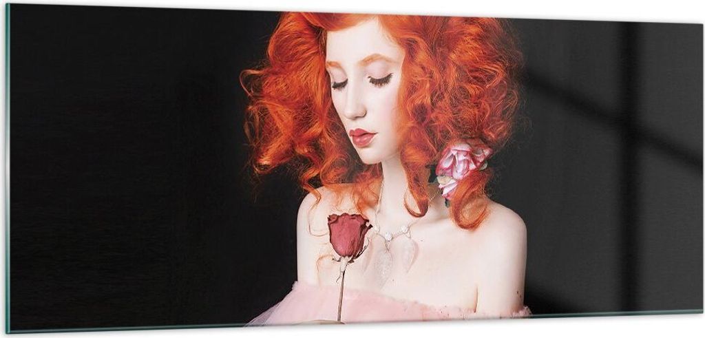 Bilder auf glas - Einteilig - Erz Frau Rose - 100x40cm - Glasbilder - Wandbilder - Bilder - zum Aufhängen bereit - Wanddekoration aus Glas - Glas ...