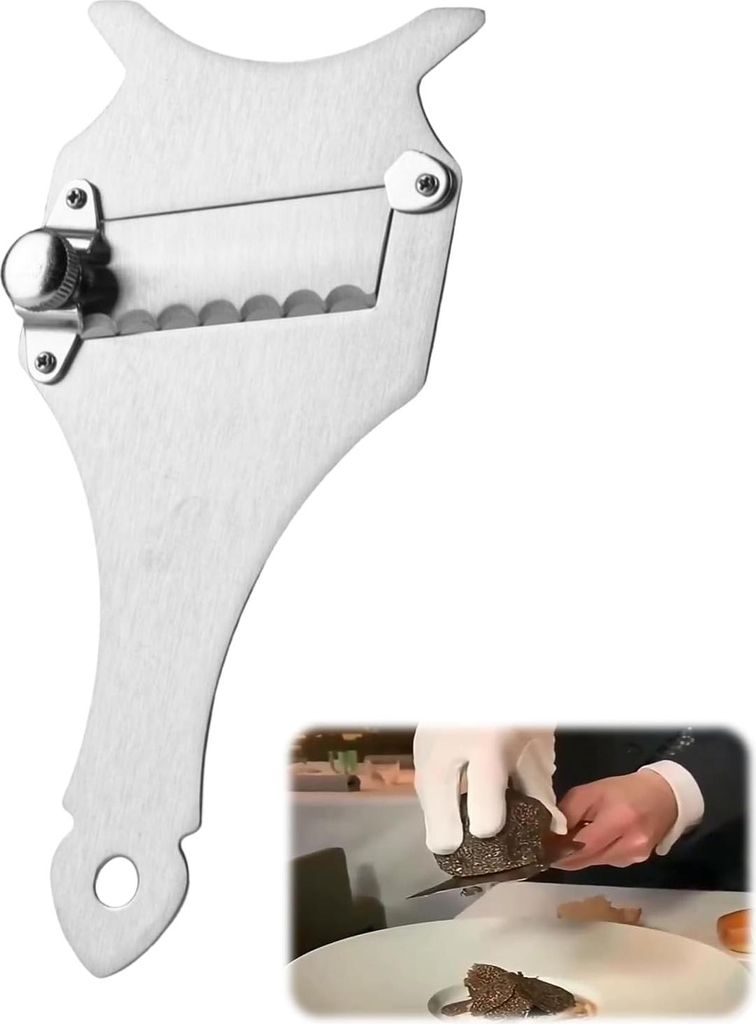Multifunktionaler Trüffelschneider und Schokoladenreibe aus Edelstahl (silber)