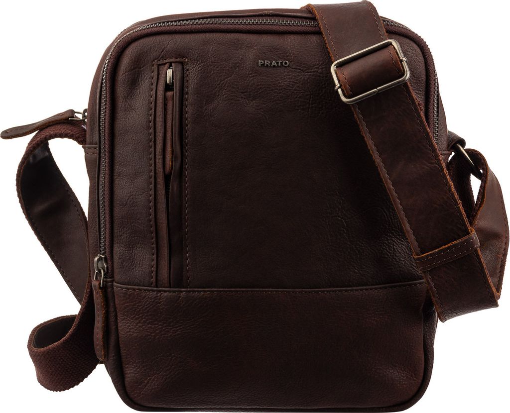 Prato LM Shahid J42-R Rindleder Umhängetasche braun