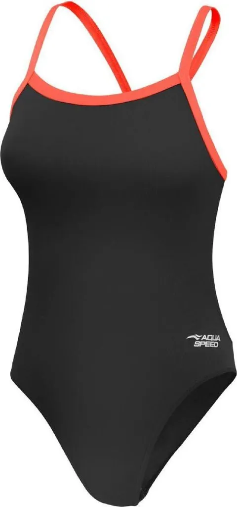 Maillot de bain femme Ana noir-orange - Coupe bicolore chic et moderne