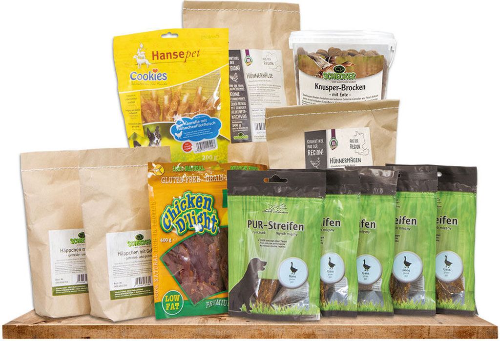 Schecker Geflügelpaket - Hundesnack - Geflügelpaket - Hundekekse, Kaustangen, Fleisch pur