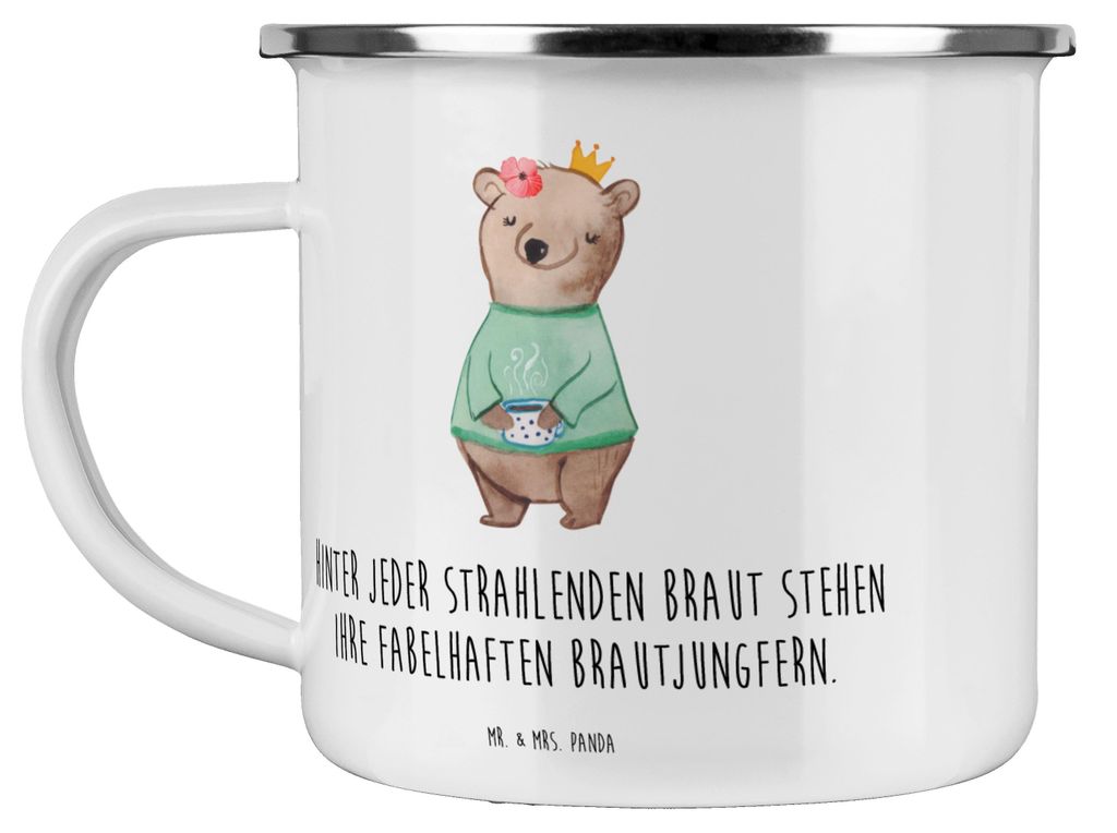 Mr. & Mrs. Panda Pott Fabelhafte Brautjungfern - Weiß - Geschenk, strahlende Braut, becher emaille, Heirat, besonderer Tag, Teetasse, Hochzeit, He...