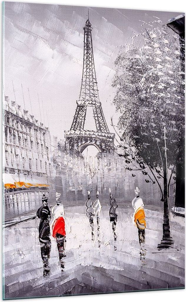 Bilder auf glas - Einteilig - Architektur Paris Eiffle Frankreich - 70x100cm - Glasbilder - Wandbilder - Bilder - Wanddekoration aus Glas - Glas Bi...