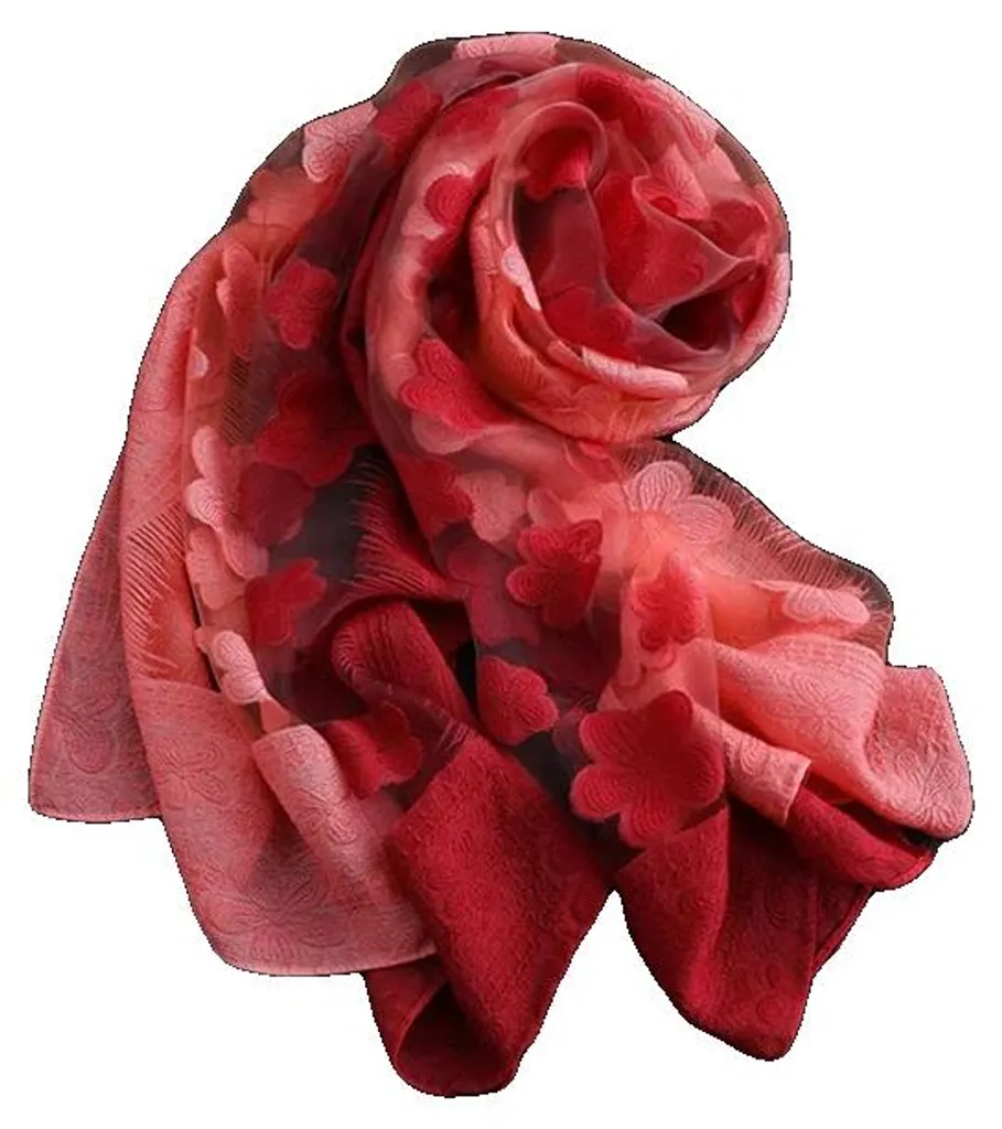 Écharpe Motif Brodé Modèle 33 en Polyester Léger Taille Unique