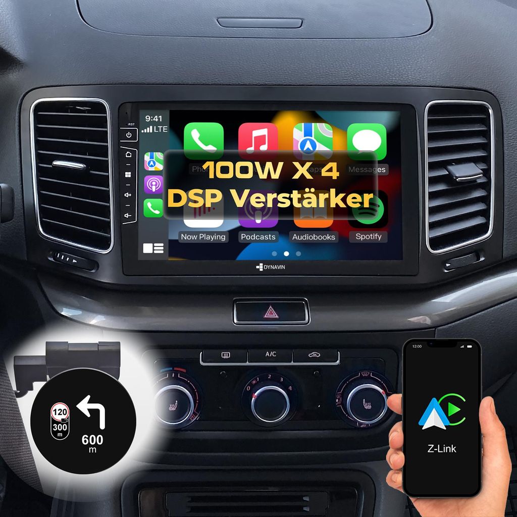 9 Zoll Android Autoradio Navi für VW Sharan Seat Alhambra Wireless Carplay Android Auto Head-up Display DAB+